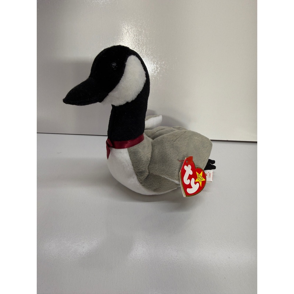 Ty Beanie Baby Loosy the Goose 1998 Canada Goose Plush Red Ribbon 4206 Tag